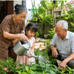 Mùa hè của cháu là mùa bận rộn của ông bà