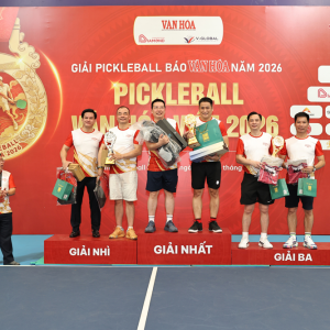 Diễn viên Minh Tiệp vô địch nội dung Lãnh đạo – Khách mời tại Giải Pickleball Báo Văn Hóa 2026