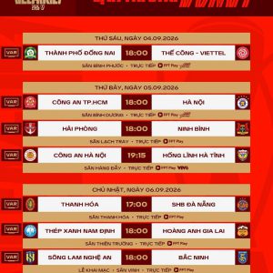 Lịch thi đấu vòng 1 V.League 2026/27